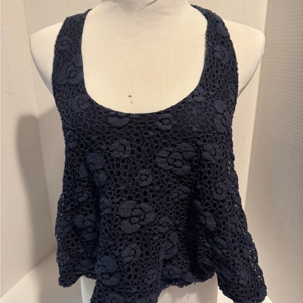 Elegant Navy Lace Women's Top - Boutique
